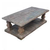 French Provincial Style Pillar Large Coffee Table Rectangle